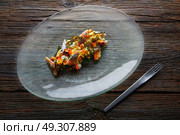 Smoked sardines salad with creamy cheese corn codium and hazelnuts. Стоковое фото, агентство Ingram Publishing / Фотобанк Лори