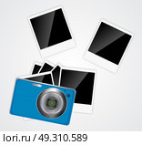 Camera, photos frame vector illustration. Стоковая иллюстрация, агентство Ingram Publishing / Фотобанк Лори