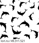 dolphin seamless pattern background vector illustration. Стоковая иллюстрация, агентство Ingram Publishing / Фотобанк Лори