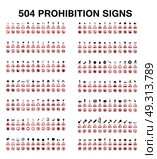 Set of Prohibition Signs. Vector Illustration. EPS10. Set of Prohibition Signs. Vector Illustration. Стоковая иллюстрация, агентство Ingram Publishing / Фотобанк Лори