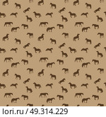 Horse Runs, Hops, Gallops Isolated. Seamless Pattern. Horse Runs, Hops, Gallops Isolated. Seamless Pattern. Стоковая иллюстрация, агентство Ingram Publishing / Фотобанк Лори