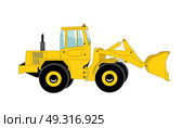 Yellow Excavator work. Isolated on White Background.. Excavator work. Isolated. Стоковая иллюстрация, агентство Ingram Publishing / Фотобанк Лори