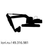 Vector Illustration of Working Excavator. Isolated on White Background.. Working Excavator. Isolated. Стоковая иллюстрация, агентство Ingram Publishing / Фотобанк Лори