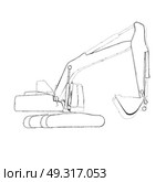 Excavator work. Isolated on White Background. Vector Illustration eps10. Excavator work. Vector Illustration. Стоковая иллюстрация, агентство Ingram Publishing / Фотобанк Лори