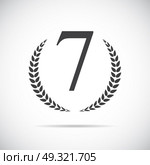 Seventh Place Laurel Design Label Vector Illustration EPS10. Стоковая иллюстрация, агентство Ingram Publishing / Фотобанк Лори