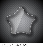 Glass Frame, Star Button on Checkered  Abstract Transparent Background. Vector Illustration. EPS10. Glass Frame, Star Button on Checkered  Abstract Transparent Back. Стоковая иллюстрация, агентство Ingram Publishing / Фотобанк Лори