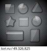 Glass Frame, Rectangular, Star and Round Buttons on Checkered  Abstract Transparent Background. Vector Illustration. EPS10. Glass Frame, Rectangular, Star and Round Buttons on Checkered  A. Стоковая иллюстрация, агентство Ingram Publishing / Фотобанк Лори