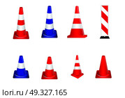 Set of Road signs. Orange and Blue Badge guardrails on transparent background. Vector Illustration. EPS10. Set of Road signs. Orange Badge guardrails on transparent backgr. Стоковая иллюстрация, агентство Ingram Publishing / Фотобанк Лори