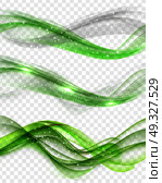 Abstract Green Wave Set on Transparent Background. Vector Illustration EPS10. Abstract Blue Wave SAbstract Green  Set on Transparent Backg. Стоковая иллюстрация, агентство Ingram Publishing / Фотобанк Лори