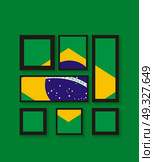 Abstract patterns of color flag of Brazil. Vector Illustration.. Abstract patterns of color flag of Brazil. Vector Illustration. EPS10. Стоковая иллюстрация, агентство Ingram Publishing / Фотобанк Лори