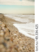 the coastline of seashells on a background of sea and blue sky. Стоковое фото, агентство Ingram Publishing / Фотобанк Лори