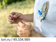 the groom wears a wedding ring, is a buttonhole in the frame. Стоковое фото, агентство Ingram Publishing / Фотобанк Лори