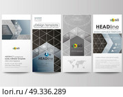 Flyers set, modern banners. Business templates. Cover design template, easy editable, flat layouts. Abstract 3D construction and polygonal molecules on gray background, scientific technology vector.. Flyers set, modern banners. Business templates. Cover design template, easy editable, abstract flat layouts. Abstract 3D construction and polygonal molecules on gray background, scientific technology vector. Стоковая иллюстрация, агентство Ingram Publishing / Фотобанк Лори