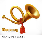 Golden Trumpet. Horn. vector icon. Стоковая иллюстрация, агентство Ingram Publishing / Фотобанк Лори