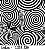 Black and White Seamless Pattern. Abstract Psychedelic Art Background. Vector Illustration. EPS10. Black and White Seamless Pattern. Abstract Psychedelic Art Backg. Стоковая иллюстрация, агентство Ingram Publishing / Фотобанк Лори