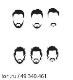 Hipster Vector Set, hair and beards,vector illustration set. Стоковая иллюстрация, агентство Ingram Publishing / Фотобанк Лори