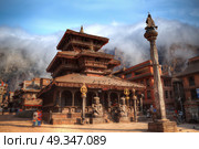 Temples of Durbar Square in Bhaktapur, Kathmandu valey, Nepal. Стоковое фото, агентство Ingram Publishing / Фотобанк Лори