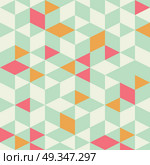 Geometric triangle seamless pattern with color mint, vector illustration. Стоковая иллюстрация, агентство Ingram Publishing / Фотобанк Лори