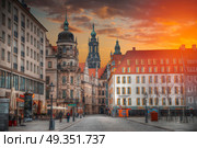 Dresden in Germany. architecture of the reconstructed old city.. Dresden in Germany. . Стоковое фото, агентство Ingram Publishing / Фотобанк Лори
