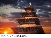Temples of Durbar Square in Bhaktapur, Kathmandu valey, Nepal..  Durbar Square in Bhaktapur. Стоковое фото, агентство Ingram Publishing / Фотобанк Лори