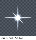 Glowing Star Sparkle Light Flashes Shiny Glitter. Glowing star, sparkle, light flashes, shiny glitter on transparency. Glow bright star light firework. Flash glow, sparkle illuminated, flare effect, shine explosion spark, starburst. Vector. Стоковая иллюстрация, агентство Ingram Publishing / Фотобанк Лори