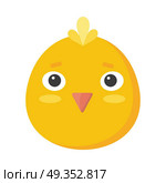Chicken Mask Isolated on White. Sticker for Child. Chicken mask isolated on white. Cartoon mask of a cute hen bird to celebrate happy events at kindergarten, preschool, birthday, children holiday festival. Sticker for toddler. Vector in flat style. Стоковая иллюстрация, агентство Ingram Publishing / Фотобанк Лори