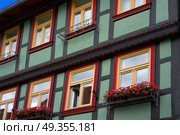 Wernigerode facades in Harz Germany Saxony. Wernigerode facades in Harz Germany at Saxony Anhalt. Стоковое фото, агентство Ingram Publishing / Фотобанк Лори