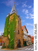 Wernigerode tower Westerntorturm in Harz Germany at Saxony. Wernigerode tower Westerntorturm in Harz Germany. Стоковое фото, агентство Ingram Publishing / Фотобанк Лори
