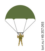 Military Parachutists Vector Illustration. Military parachutists vector. Paratrooper descending by parachute flat illustration isolated on white background. Airborne forces soldier. For military concepts, infographics, icons design. Military Parachutists Vector Illustration. Стоковая иллюстрация, агентство Ingram Publishing / Фотобанк Лори