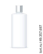 Lotion or Shower Gel bottle. Empty Cosmetic Product. Lotion or shower gel bottle isolated on white. Empty cosmetic product tube. Reservoir without label. No logo or trademark on flask. Part of series of decorative cosmetics items. Vector illustration. Стоковая иллюстрация, агентство Ingram Publishing / Фотобанк Лори