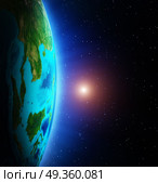 Earth from space 3d rendering. Earth from space. Elements of this image furnished by NASA 3d rendering. Earth from space 3d rendering. Стоковое фото, агентство Ingram Publishing / Фотобанк Лори