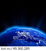 Europe city lights at night 3d rendering. Europe city lights at night. Elements of this image furnished by NASA 3d rendering. Europe city lights at night 3d rendering. Стоковое фото, агентство Ingram Publishing / Фотобанк Лори