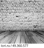 Bricks in black and white room 3d rendering. Bricks in black and white room 3d rendering. All textures created by me. Bricks in black and white room 3d rendering. Стоковое фото, агентство Ingram Publishing / Фотобанк Лори