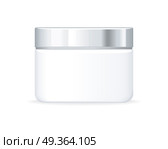 Cream or Gel bottle. Empty Cosmetic Product. Cream or gel bottle isolated on white. Empty cosmetic product tube. Reservoir without label. No logo or trademark on the flask. Part of series of decorative cosmetics items. Vector illustration. Стоковая иллюстрация, агентство Ingram Publishing / Фотобанк Лори