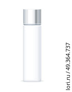 Shampoo Bottle Isolated. Empty Cosmetic flask. Shampoo bottle isolated on white. Empty cosmetic product tube. Reservoir without label. No logo or trademark on the flask. Part of series of decorative cosmetics items. Flagon. Vector illustration. Стоковая иллюстрация, агентство Ingram Publishing / Фотобанк Лори