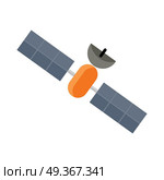 Space Shuttle Satellite Isolated. Orbiter Sputnik. Space shuttle satellite isolated on white. Orbiter sputnik. Launch, space station, astrology and star, telescope and galaxy, constellation and science. Artificial communication satellite. Vector. Стоковая иллюстрация, агентство Ingram Publishing / Фотобанк Лори