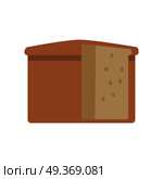 Loaf of bread vector in flat style design. Cake or bun with sliced part for baking concepts, bakery logotypes, food and healthy nutrition illustrating. Isolated on white background.    . Loaf of Bread Vector Illustration in Flat Design  . Loaf of Bread Vector Illustration in Flat Design  . Стоковая иллюстрация, агентство Ingram Publishing / Фотобанк Лори