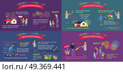 Fireworks safety. Vector comparative poster of wrong and right acting with pyrotechnics in cartoon style. Web banner of people and children using fireworks correctly and improperly and info text. Fireworks Safety Infographic Comparative Poster. Стоковая иллюстрация, агентство Ingram Publishing / Фотобанк Лори