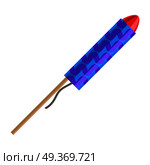 Rocket pyrotechnic firework made out of paper tube packed with gunpowder, propels itself into air in order to fly. Vector in cartoon style red exploding rocket with golden stars isolated on white. Rocket Pyrotechnic Firework Made out of Paper Tube. Стоковая иллюстрация, агентство Ingram Publishing / Фотобанк Лори