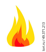 Burning flame icon isolated on white background. Hand drawn doodle colourful blazing hot bonfire in cartoon style. Vector illustration of bright red, orange and yellow waves of fire. Quick light up. Burning Flame Icon Isolated on White Background. Стоковая иллюстрация, агентство Ingram Publishing / Фотобанк Лори