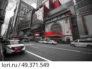 Times Square Manhattan New York all the ads deleted US. black and red and white photo. Стоковое фото, агентство Ingram Publishing / Фотобанк Лори