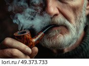 Пожилой мужчина с курительной трубкой. Стоковое AI-изображение, AI-художник Александр Жуков / Фотобанк Лори