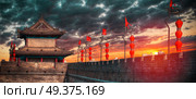 The city wall in around the old Xian. China. Стоковое фото, агентство Ingram Publishing / Фотобанк Лори