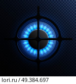 Realistic gas flame burner plate composition with transparent background and blue flame vector illustration. Gas Flame Burner Plate Composition. Стоковая иллюстрация, агентство Ingram Publishing / Фотобанк Лори