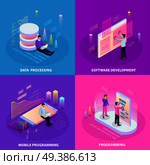 Freelancer Isometric Design Concept. Стоковая иллюстрация, агентство Ingram Publishing / Фотобанк Лори