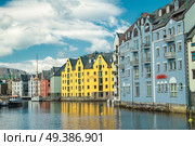 Alesund is a city in the Norwegian fjords. Стоковое фото, агентство Ingram Publishing / Фотобанк Лори