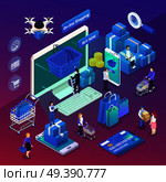 E-commerce Isometric Composition. Стоковая иллюстрация, агентство Ingram Publishing / Фотобанк Лори