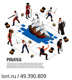 Pirates Isometric Composition. Стоковая иллюстрация, агентство Ingram Publishing / Фотобанк Лори