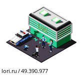 Gangs And Police Isometric Composition. Стоковая иллюстрация, агентство Ingram Publishing / Фотобанк Лори