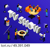 TV Show Isometric Background. Стоковая иллюстрация, агентство Ingram Publishing / Фотобанк Лори